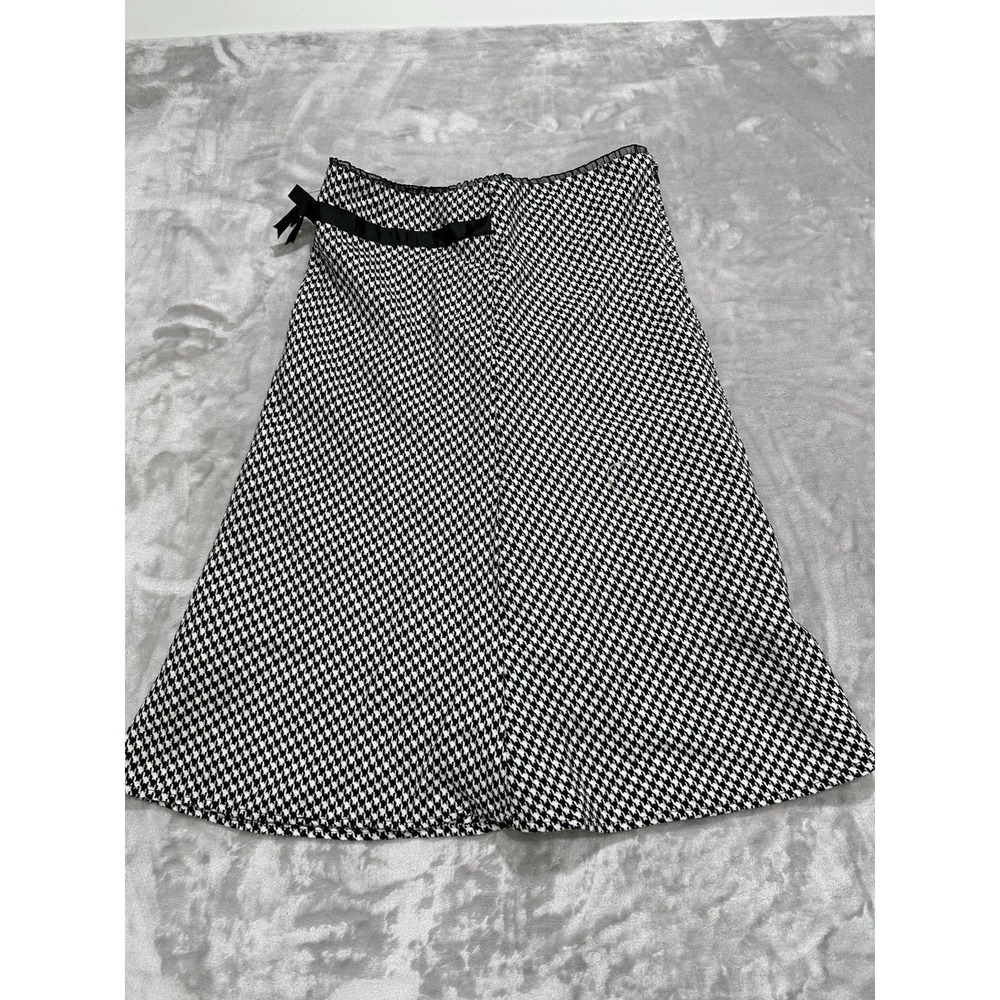 Miss Me Skirt Womens Size Medium Black & White  Lined 1/4 Zip Pull On Made In US